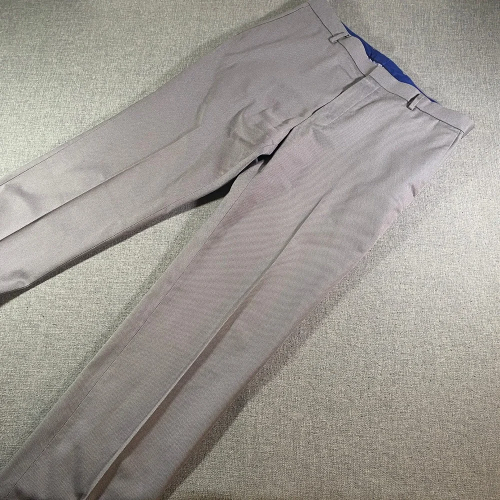 Banana Republic Mens Tailored Slim Fit Non Iron Grey Heathered Dress Pants 34x32